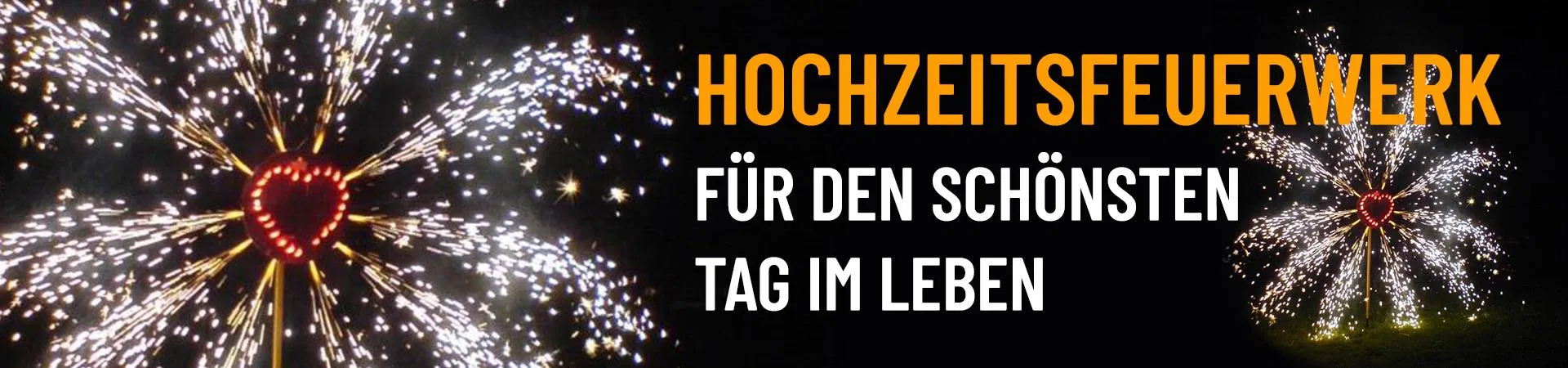 Romantisches Hochzeitsfeuerwerk mit Herzmotiv